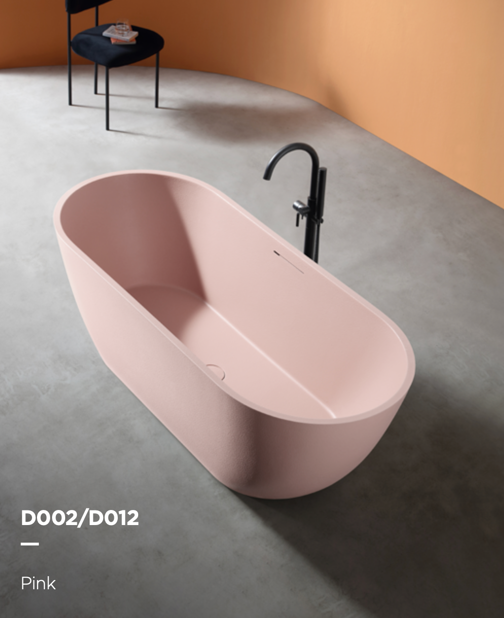 Dahua Oval Freestanding Bathtub – Stone Texture | Soft Curves, Timeless Serenity