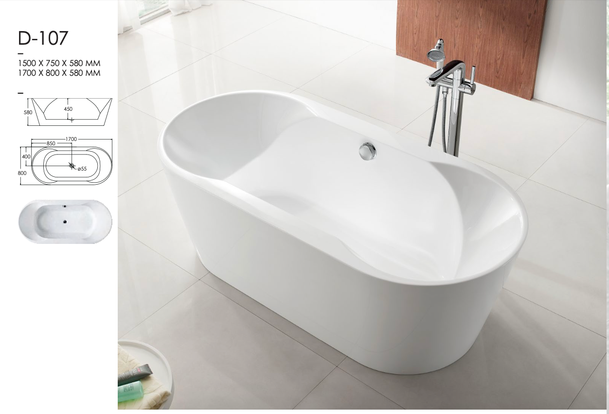 DAHUA Modern Freestanding Acrylic Bathtub