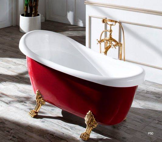 DAHUA Vintage Clawfoot Freestanding Acrylic Bathtub