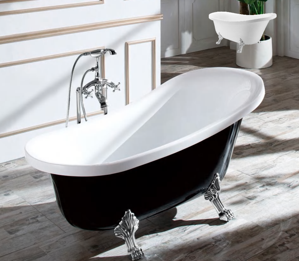 DAHUA Vintage Clawfoot Freestanding Acrylic Bathtub