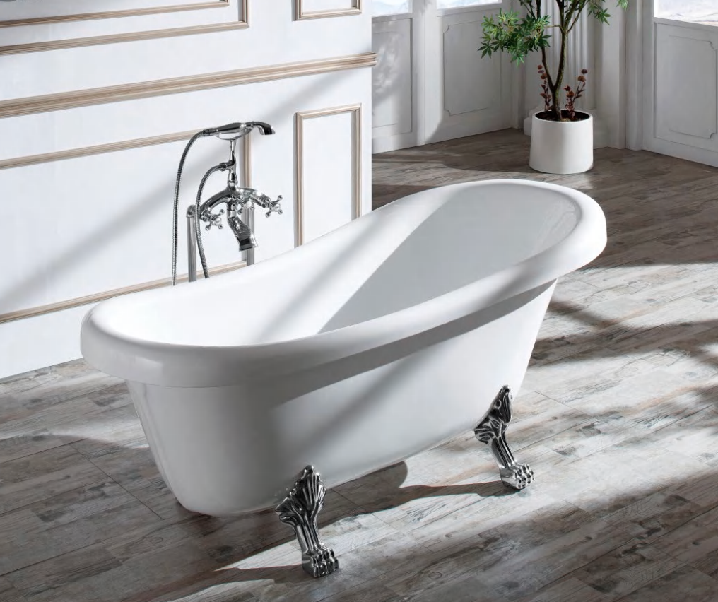 DAHUA Vintage Clawfoot Freestanding Acrylic Bathtub